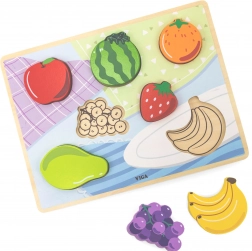 Viga drvene montessori puzzle voće 2u1