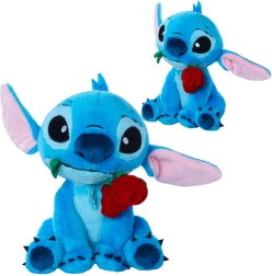 Plišana igračka Stitch s ružom 25 cm
