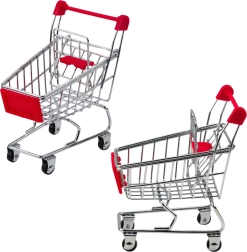 Mini metalna kolica za kupnju za djecu i lutke – dekoracija i organizator