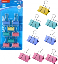 Set šarenih uredskih klipsi 25 mm, 8 kom