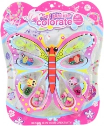 Drvene perlice za djecu – set s motivom leptira