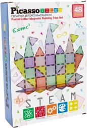 Magnetska građevna set PICASSOTILES pastel glitter – 48 dijelova