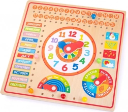 Bigjigs Toys drveni kalendar s satom