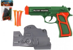 Dječji pištolj s metcima s vakuumskom čašicom i futrolom, 3 strelice, plastika, 19 × 13 cm