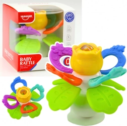 Dječja senzorna igračka Cvijet s rotirajućim dijelom i vakuumskom podlogom