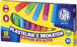 Astra plastelin s glitterom – 12 boja
