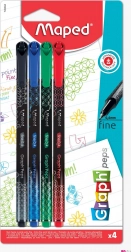 maped liner graph'peps deco – set od 4 obojenih linera 0,4 mm