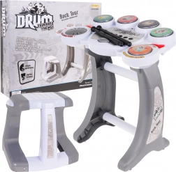 Elektronički dječji bubnjevi 6+ sa stolicom, 5 padova i 2 palice