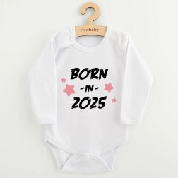 Dječji bodi s printom New Baby Born in 2025, ružičasti, vel. 56 (0–3 mjeseca)
