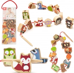 Drvene šumske životinjice za nizanje, 13 kom – Classic World