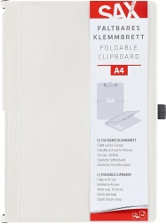 SAX foldable lockable clipboard with clip A4, cream