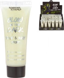 Carnival phosphorescent face and body paint that glows in the dark in a 10 ml tube - 1 piece
