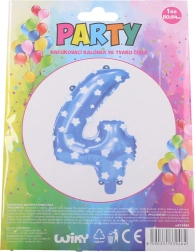 Nafukavajući balon broj 4 plavi sa zvjezdicama