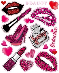 Veliki list dječjih naljepnica za peglanje ružičaste boje