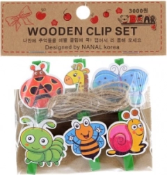 Drveni klipsovi sa životinjama, 6 kom