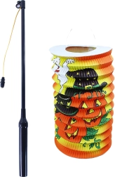 Halloween lampion 15 cm sa svjetlećom štapom 40 cm