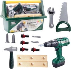 Dječji set alata u kovčegu s akumulatorskim odvijačem, 14 dijelova