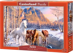 Puzzle CASTORLAND Winter Melt – konji, 500 dijelova