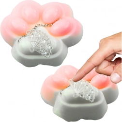 Antistres igračka mačja šapica bijela s ukrasima