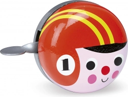 Retro zvono za bicikl crveni s vozačem