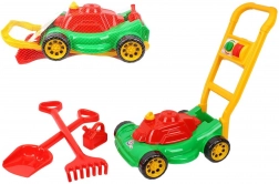 dječja plastična kosilica za travu s dodacima u mrežici