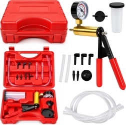 Manual vacuum pump with gauge for brake bleeding, case set 120 ml