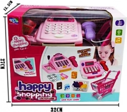 Blagajna sa supermarket kolicima i kupnjom