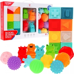 Mega set 20 životinjskih loptica za djecu 6m+ Senzorna igračka Rehabilitacija ruku