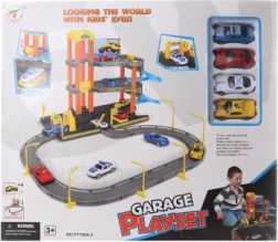 Dvoetažna plastična garaža s autićima