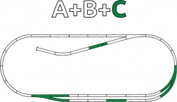 Roco Line set tračnica C s podlogom – paralelni odsjek H0