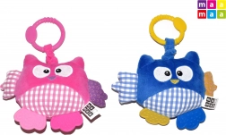 Vibrirajuća plišana sova za iznad krevetića, zvečkica 21 cm