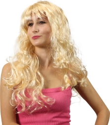 plava perika s valovima i šiškama za karneval i zabave