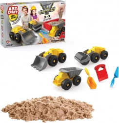 ART CRAFT set kinetičkog pijeska s građevinskim vozilima