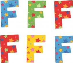 Bigjigs Toys drveno slovo F sa zvjezdicama