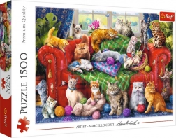 Puzzle Mačke na kauču 1500 dijelova TREFL