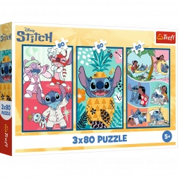 Puzzle Lilo & Stitch: Tri Puzzla u Jednom - Stitch 3x80 Dijelova