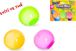 Ljepljive svjetleće antistres loptice 4 cm, set 3 kom