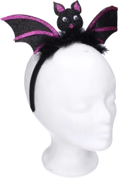 Karnevalski set – obruč s ukrasom šišmiša, ljubičasta