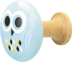 Drveni zidni kukici za djecu Sovičica i Raznobojni Četverokuti