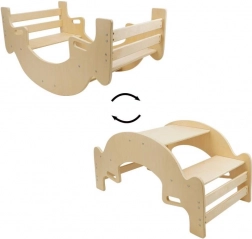 Piknik stol i ljuljačka 2-u-1 prirodno