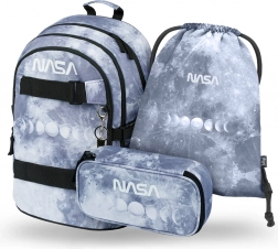 Baagl školski set NASA Grey – ruksak, pernica i vrećica