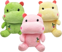 Plišani hipopotam 18 cm, sjedeći s vezom