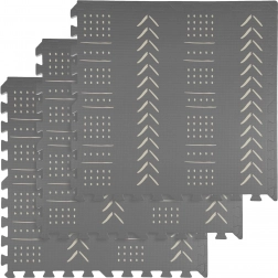 Pjenasta podloga HUMBI 180 × 60 cm, velike vodootporne puzzle, sigurna, 3 kom, sivo boho