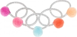 Gumice za kosu s šarenim pomponima - Souza! Elif, 5 kom