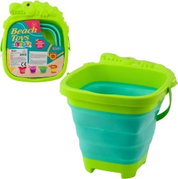 Sklopiva silikonska kanta krokodil – zelena plažna