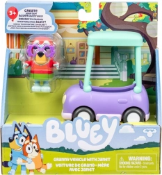 set figurica BLUEY – auto bakice i Janet