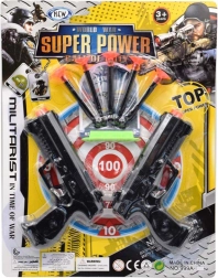 Dječji pištolj s metom – set s dvjema pištoljima i mecima s vakuumskim čepovima