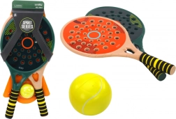 Set od 2 padel reketa Green Beige s PU žutom loptom za djecu za igru