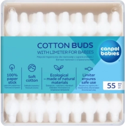 Pamučne štapiće s graničnikom za djecu CANPOL BABIES, papirnate, 55 kom
