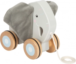 Drvena vučna igračka Slon sa šuškavim ušima